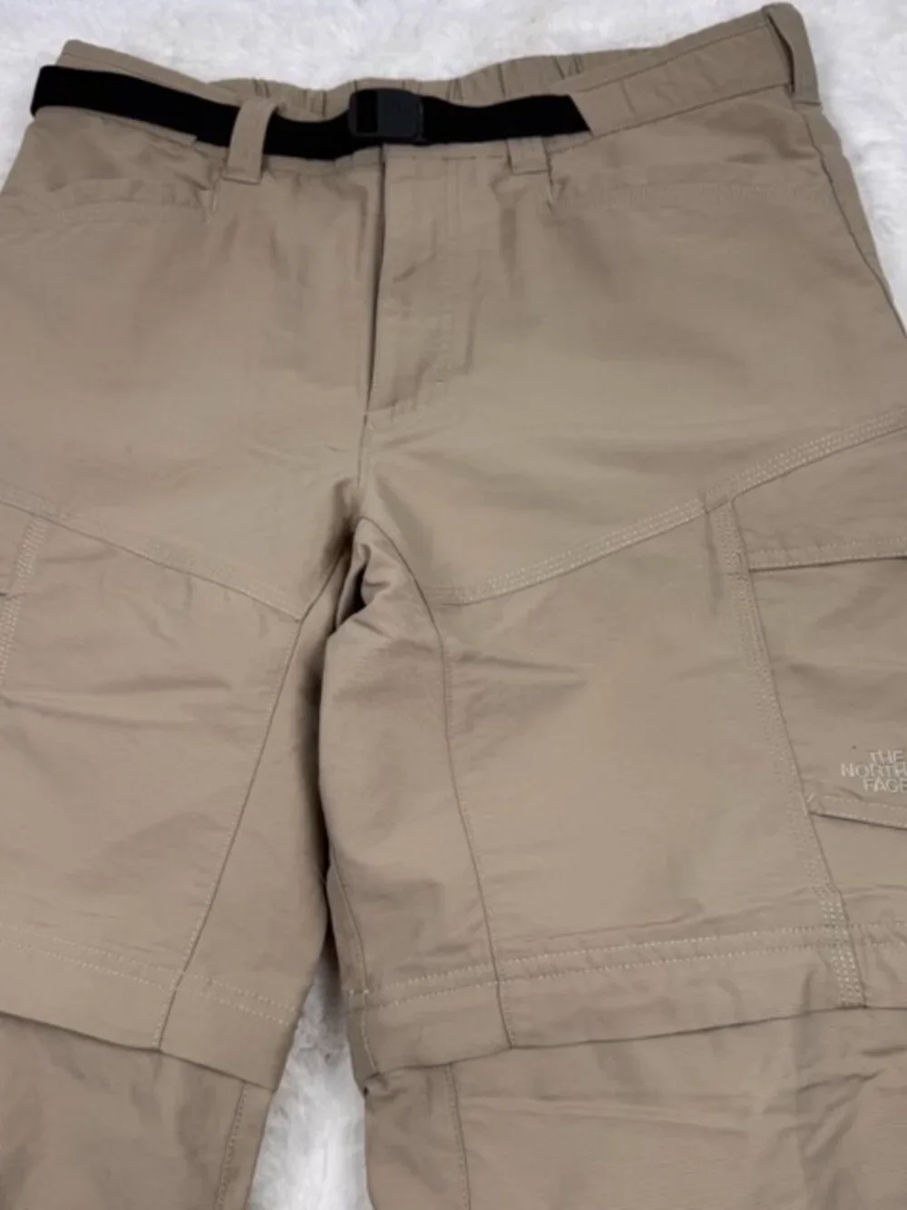 North Face Paramount Peak II Convertible Short Pants Men's Medium Beige Hiking